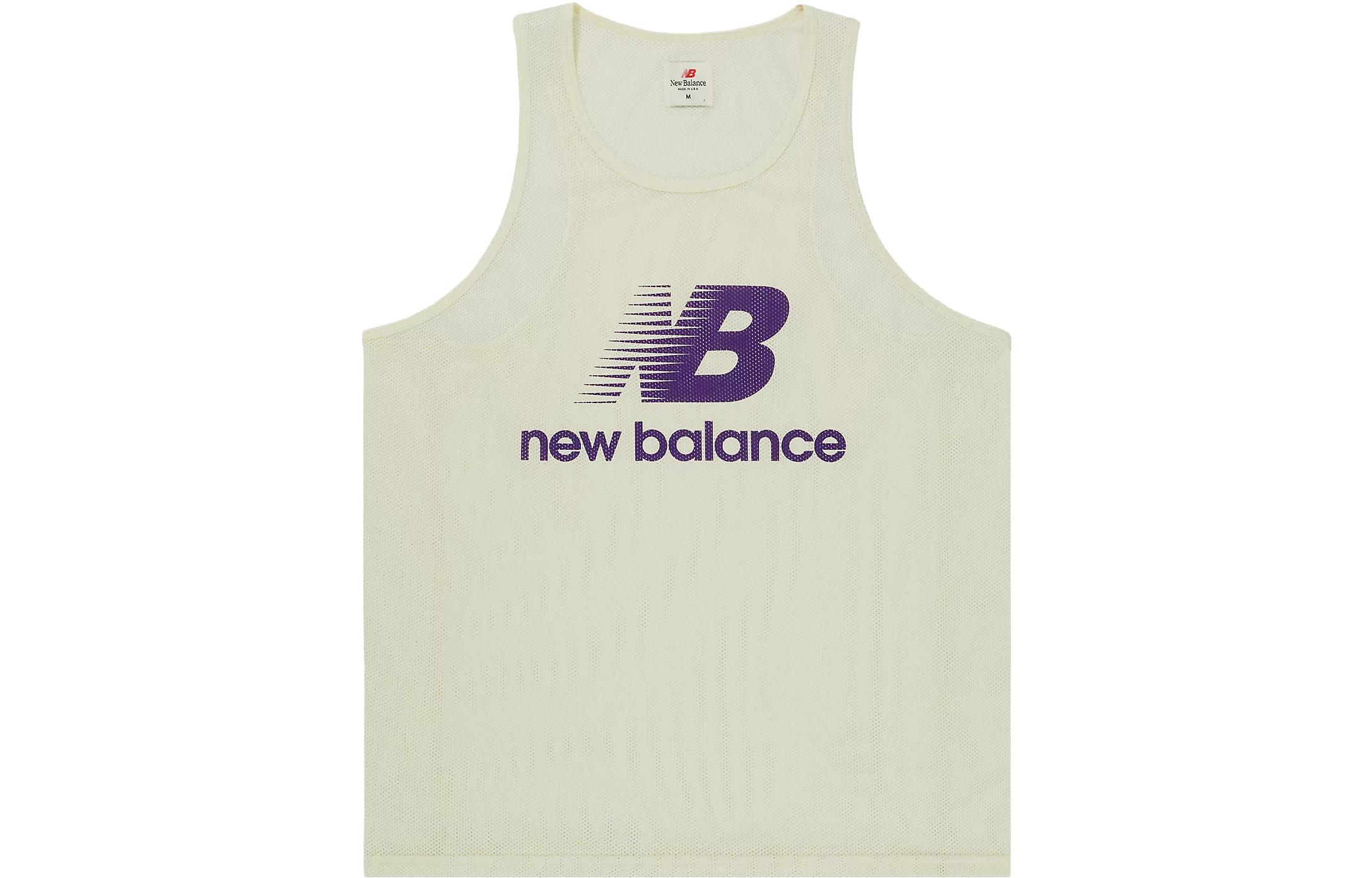 New Balance Made in USA Logo Mesh Yellow Relaxed Unisex Sports Tank Top. MT31545-DGL