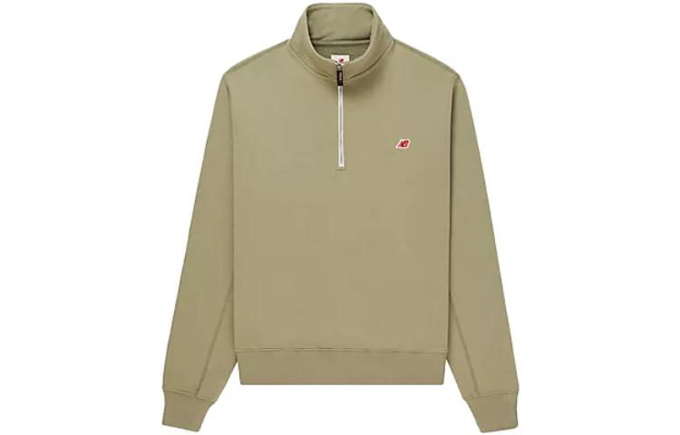 New Balance Made in USA Quarter Zip Pullover Brown-Green Retro Sweatshirt MT33544T-CO