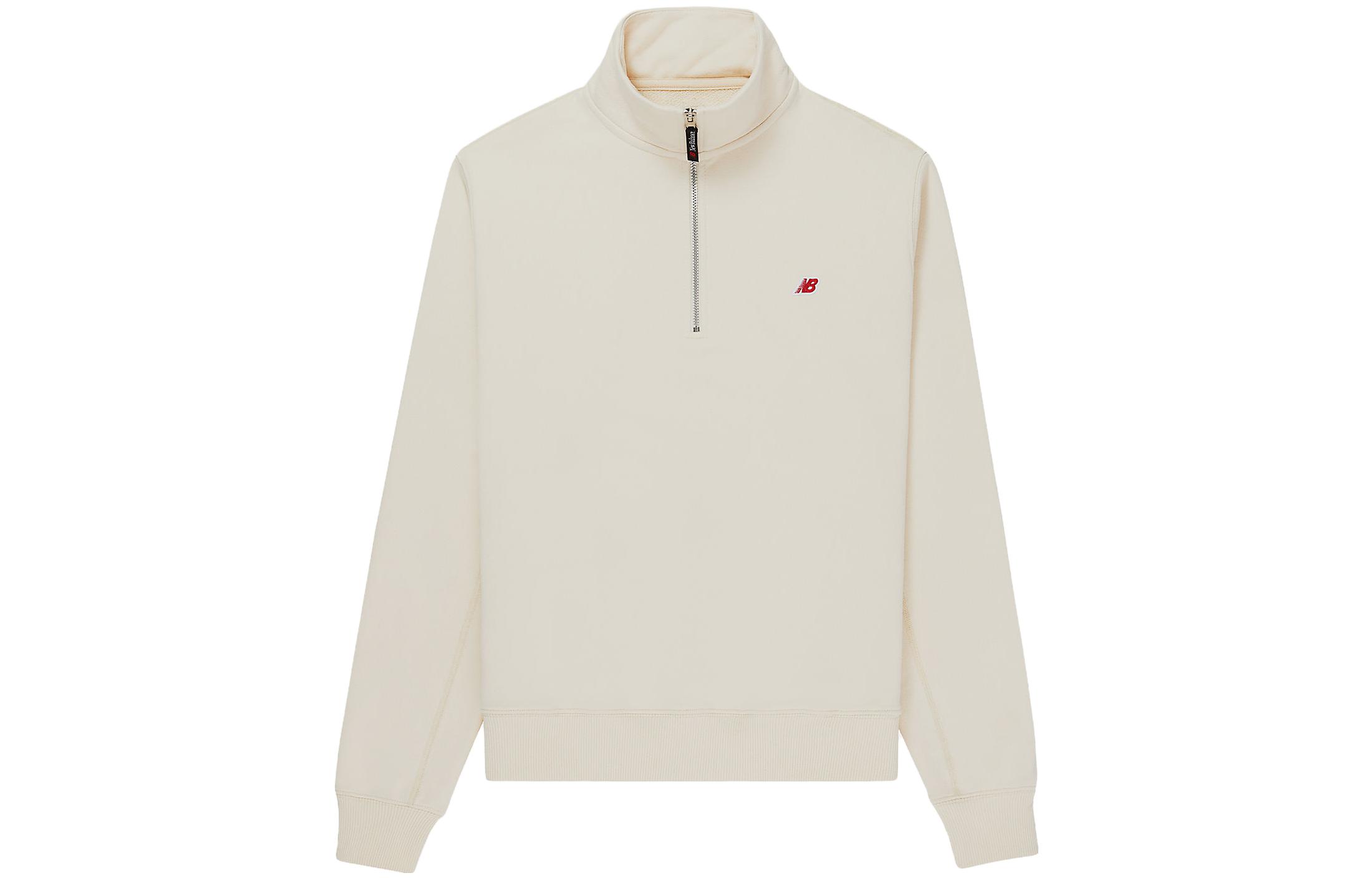New Balance Made in USA Quarter Zip Pullover White Sweatshirt MT33544M-CU