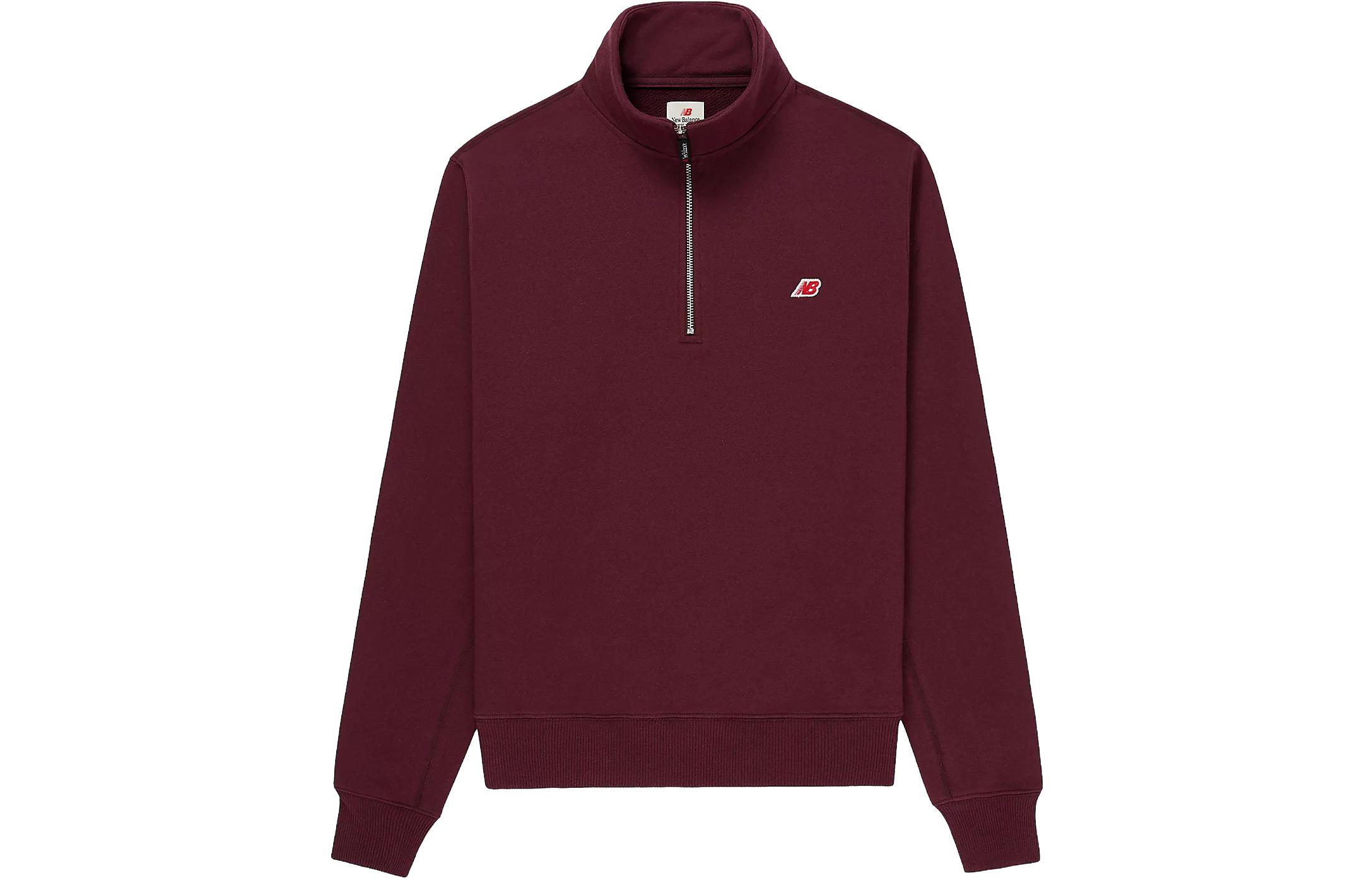 New Balance Made in USA Red Quarter-Zip Pullover Sweatshirt MT33544N-BY