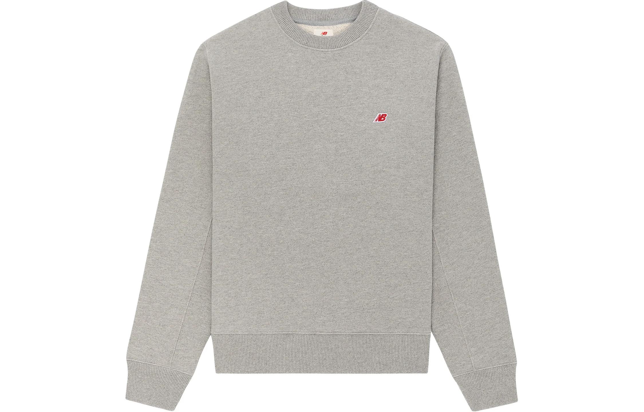 New Balance Made in USA Unisex Grey Logo Embroidered Crewneck Sweatshirt MT41544-AG