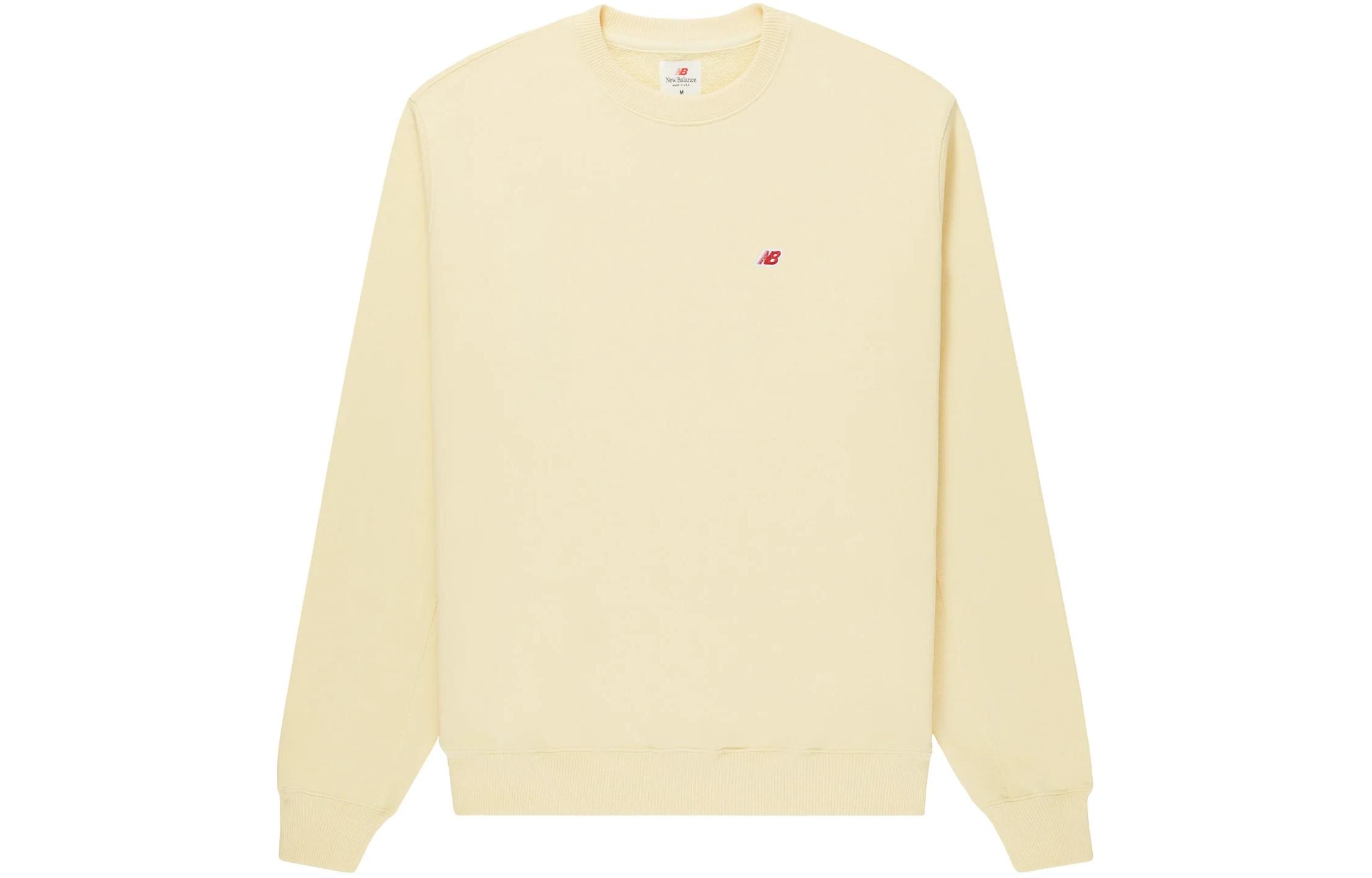 New Balance Made in USA Yellow Crewneck Logo Embroidery Sweatshirt MT41544-MZ