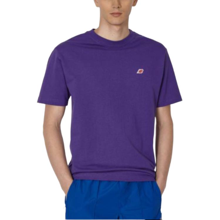 Details for ニューバランス MADE ソリッドカラー ドーパミンTシャツ パープル クルーネック MT21543-PRP