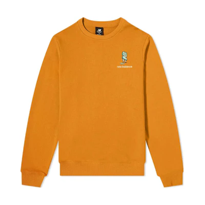New Balance Madras Orange Embroidered Logo Crewneck Sweatshirt Mens MT13572-MOE