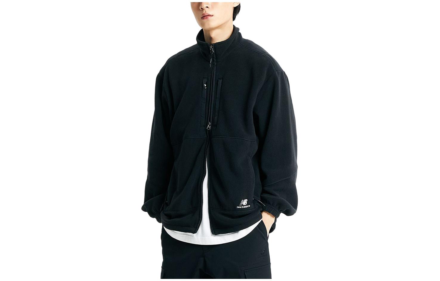 New Balance Men’s Black Solid Color Zip-Up Stand Collar Jacket NBMDD42913-19