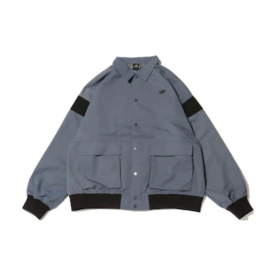 New Balance MET24 FW24 Black Grey Logo Button Long Sleeve Outdoor Jacket Unisex AMJ45028-GT