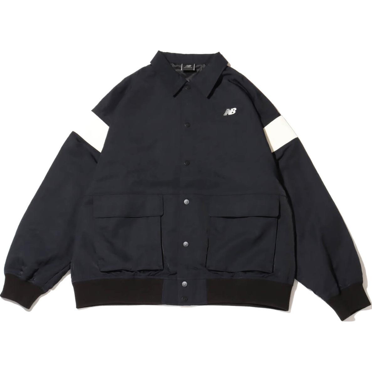 New Balance MET24 FW24 Logo Fashion Button Long-Sleeve Jacket Unisex Black White AMJ45028-BK