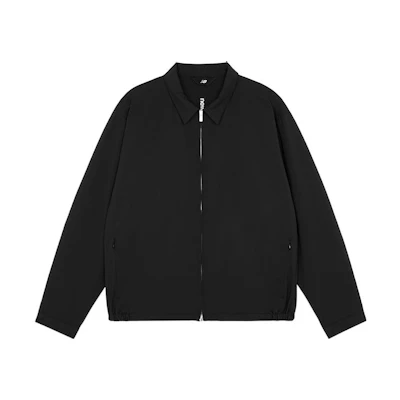 New Balance Met24 Harrington Solid Zip-Up Collared Jacket JMJL1514-BK