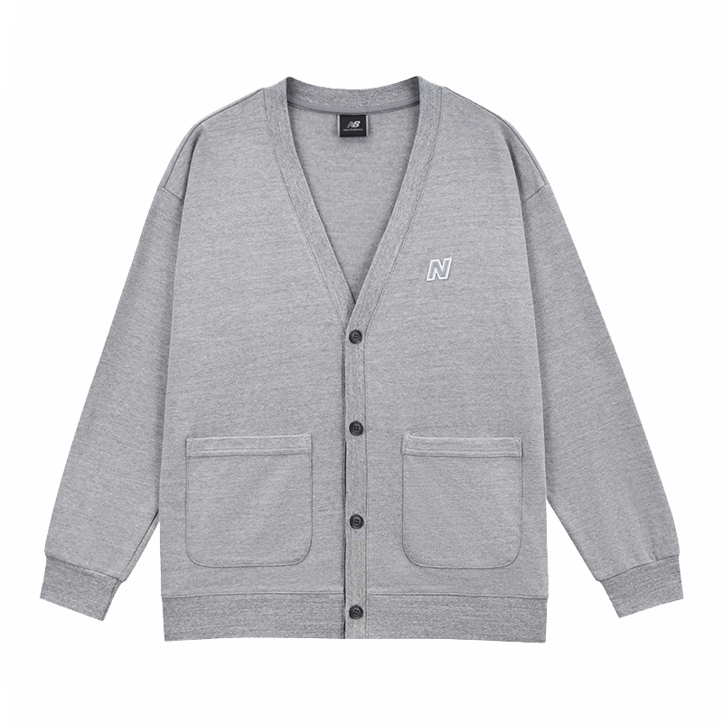 New Balance MET24 N V-Neck Cardigan Sports Jacket Gray Unisex Casual Wear AMJ35092-AG