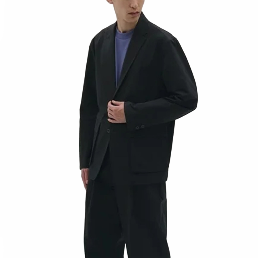 Shop New Balance MET24 男女款黑色單排扣休閒長袖外套 AMJ45003-BK