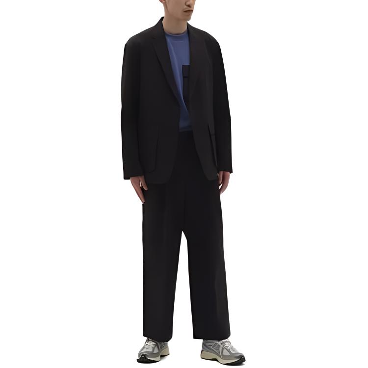 Sizing New Balance MET24 男女款黑色單排扣休閒長袖外套 AMJ45003-BK