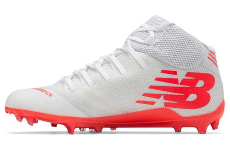 New Balance Mid-Cut Burn X Lacrosse Cleat 'White Red' BURNXMWC