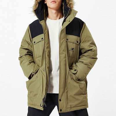 뉴발란스 밀리터리 그린 컬러블록 방풍 퍼트림 다운 파카. AMJ13329-OV Purchase 뉴발란스 밀리터리 그린 컬러블록 방풍 퍼트림 다운 파카. AMJ13329-OV