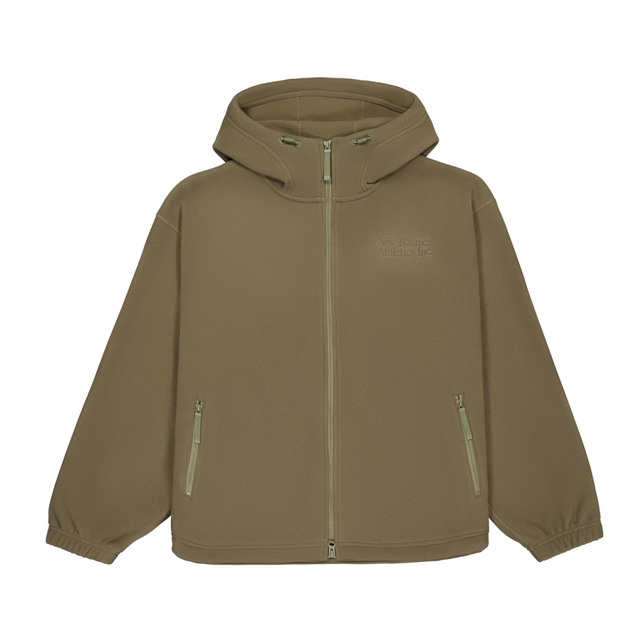 New Balance Military Green Full-Zip Hoodie Jacket Long Sleeve MDE41201-KH