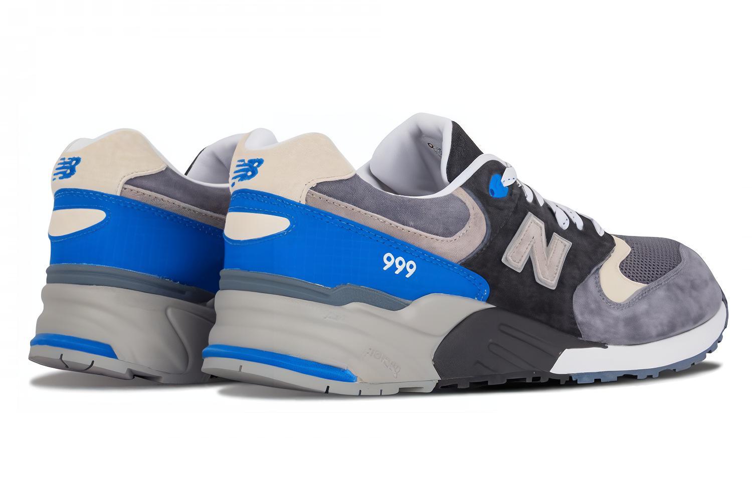 Shop New Balance 999系列 防滑通風 復古休閒慢跑鞋 灰黑藍