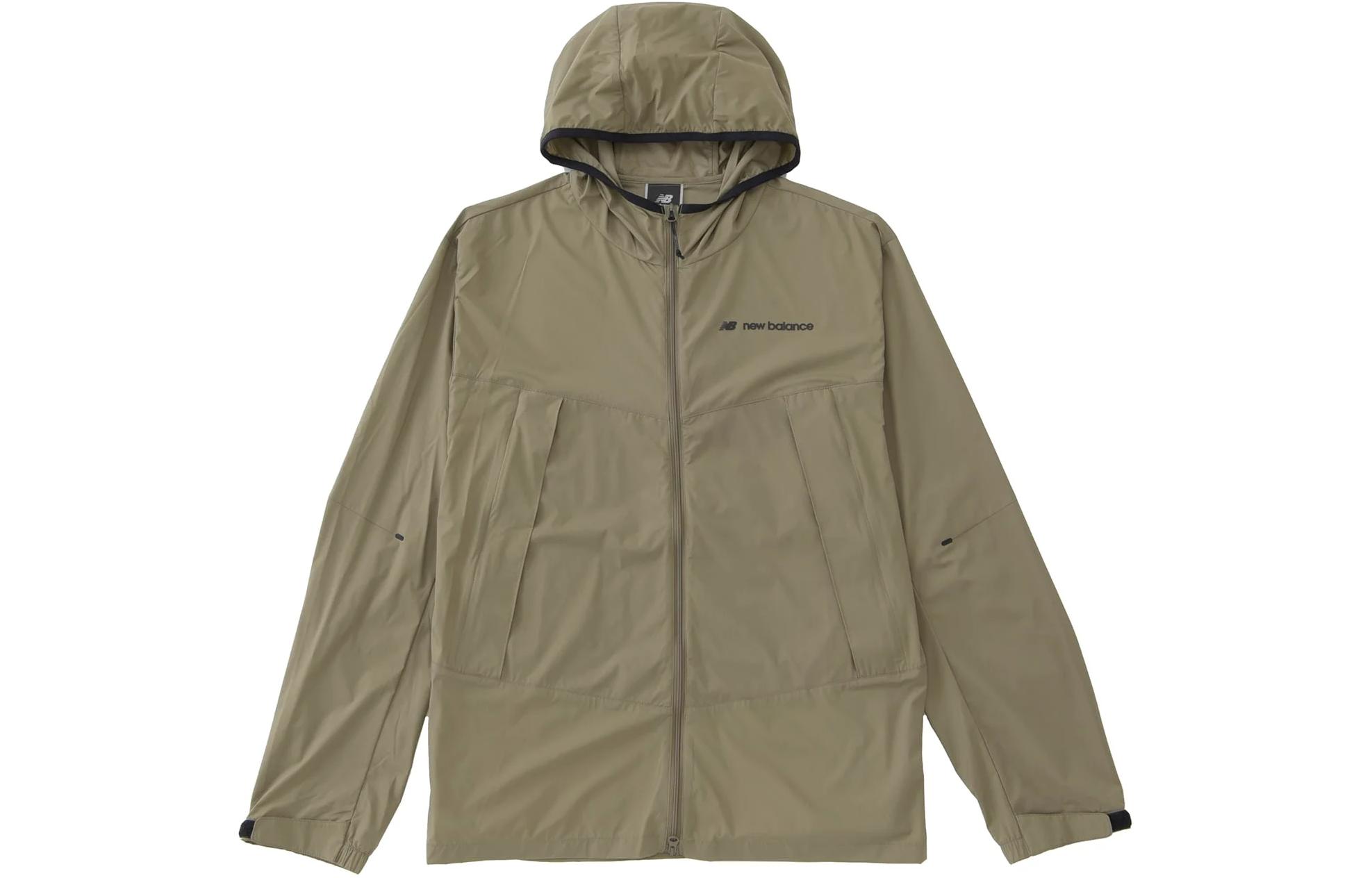 New Balance Moss Green Solid Color Loose Fit Hooded Jacket AMJ35091-CGN