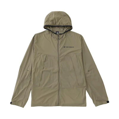 New Balance Moss Green Solid Color Loose Fit Hooded Jacket AMJ35091-CGN
