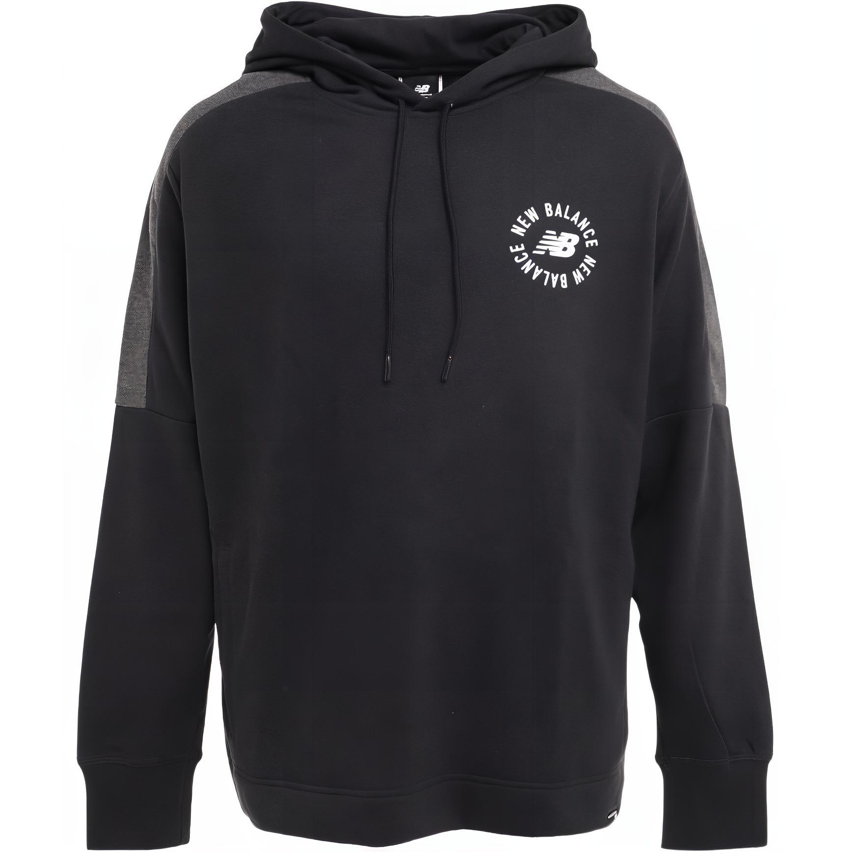 New Balance MT21900 Black Hoodie Pullover Long Sleeve - Solid Color Fit MT21900-BK