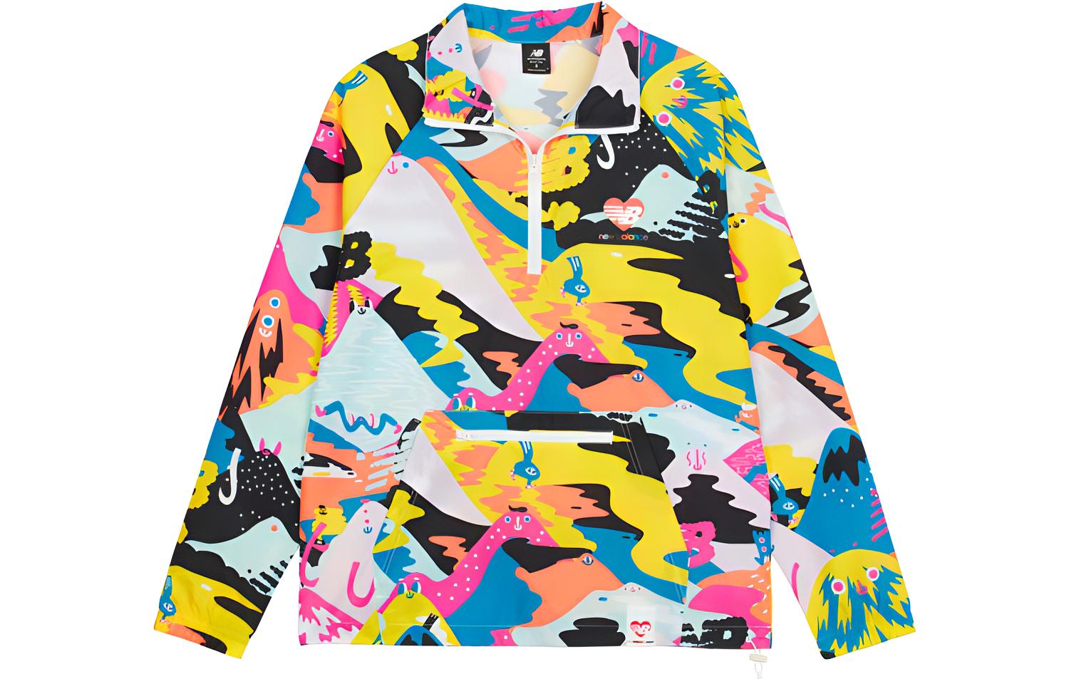 New Balance Multicolor Half-Zip Jacket - Unisex Casual Print Style MJ11519-WM