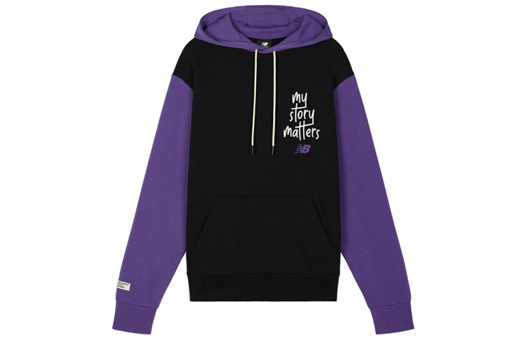 New Balance My Story Matters Purple Hoodie - Pullover with Letter Print MT11574-PRP