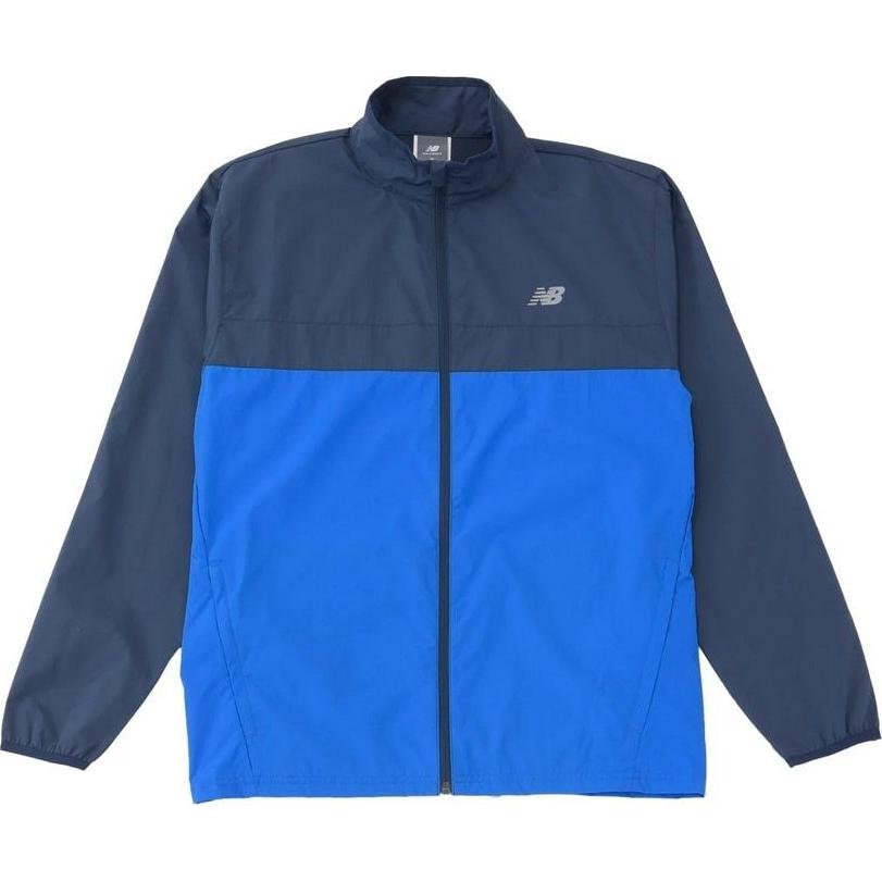 New Balance Navy Blue Color-Block Fitted Long Sleeve Track Jacket MJ41243N-NY