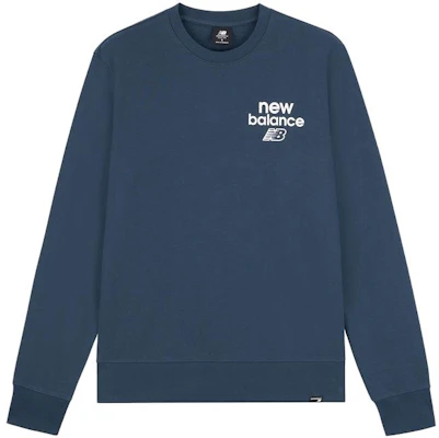 New Balance Navy Blue Crewneck Pullover Sweatshirt Logo Cetakan MT33535-NNY Buy New Balance Navy Blue Crewneck Pullover Sweatshirt Logo Cetakan MT33535-NNY