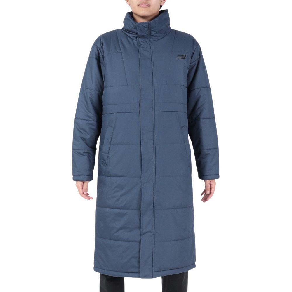 New Balance Navy Blue Half-Zip Logo Printed Mid-Length Jacket AMJ33031-NNY