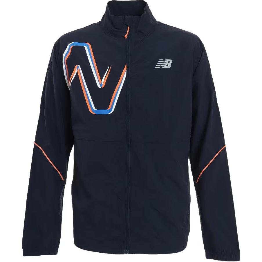New Balance Navy Blue Letter Logo Stand-Up Collar Long-Sleeve Jacket MJ21265E-CL