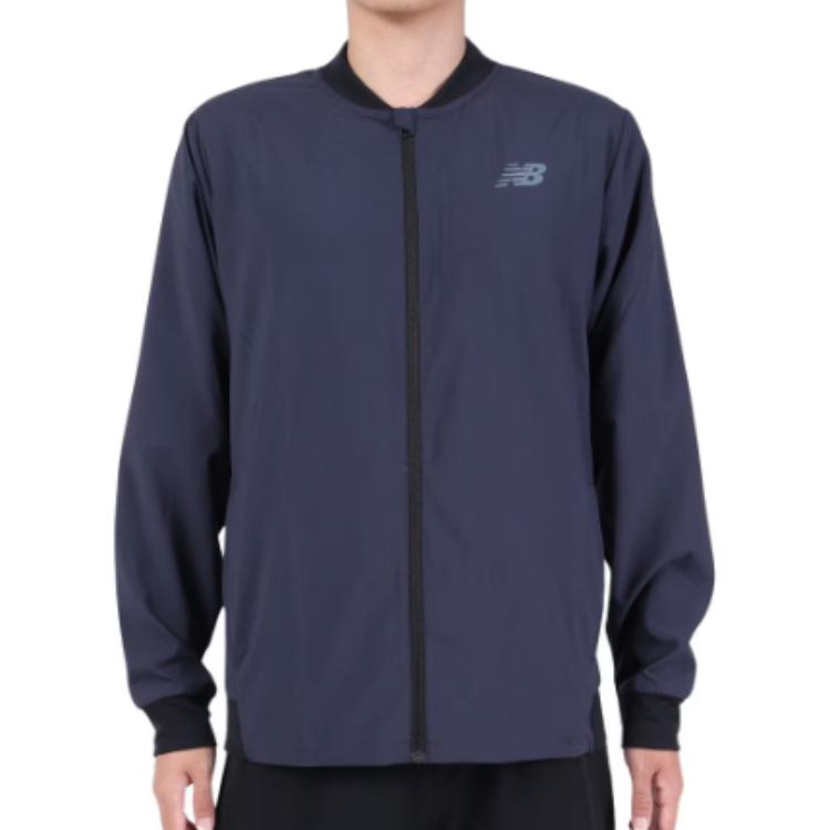 New Balance Navy Blue Logo Zip-Up Track Jacket MJ31017-ECL