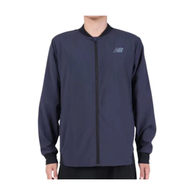 New Balance Navy Blue Logo Zip-Up Track Jacket MJ31017-ECL
