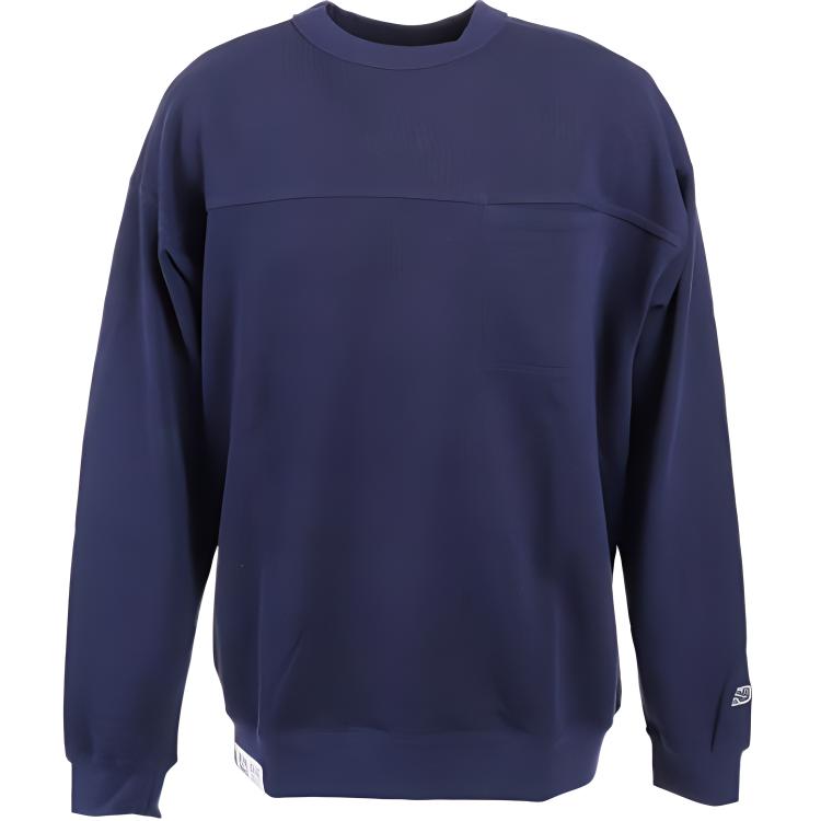 New Balance Navy Blue Solid Color Loose-Fit Crewneck Sweatshirt AMT25074-PGM