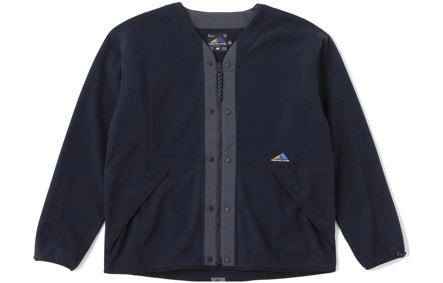 New Balance Navy V-Neck Zip Jacket with Logo Embroidery JMJL2056-BK