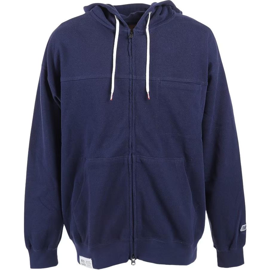 New Balance NB 900 Navy Blue Embroidered Hoodie Zip Jacket AMJ25065-PGM