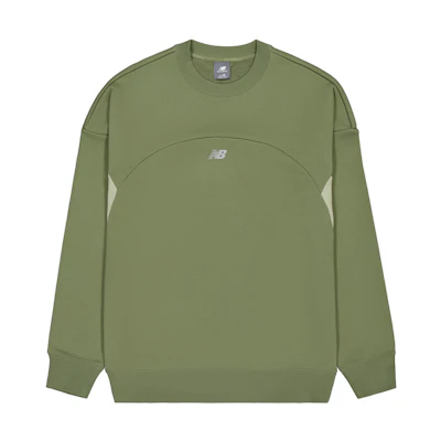 New Balance NB Hyper Sports Didu Logo Patchwork Crewneck Sweatshirt Olive Unisex NCE37031-KH