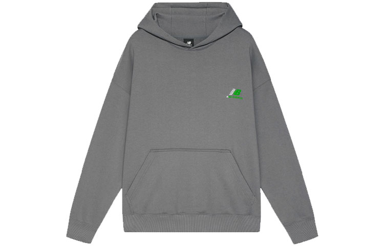 New Balance Nice Rice Hoodie Grey Gradient Embroidered Logo Pullover AMT22385-SYA