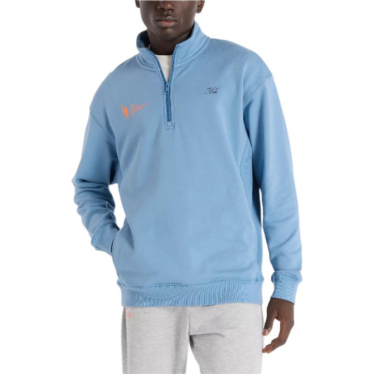 New Balance NYC Marathon Athletics 1/2 Zip Fleece Jacket Blue Top MT43501M-HEB