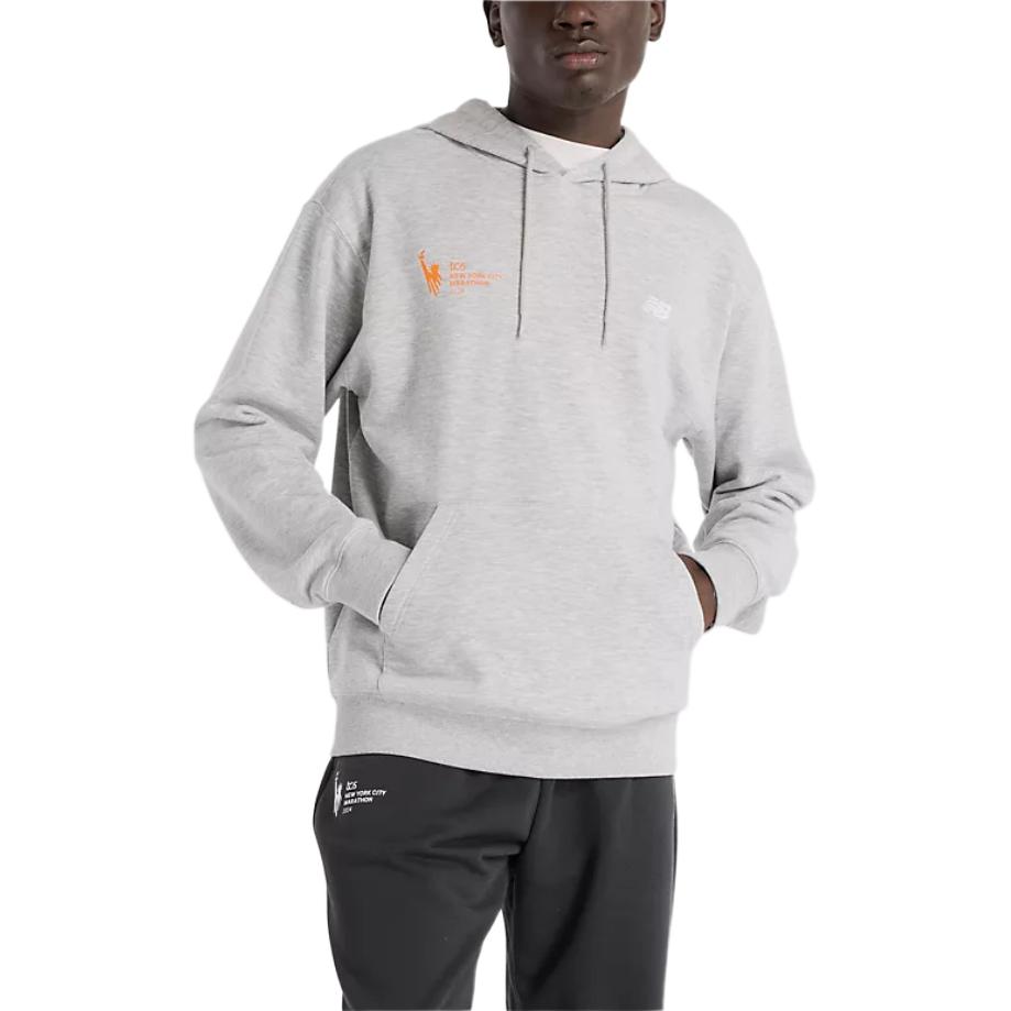 New Balance NYC Marathon French Terry Hoodie Men’s Light Gray Long Sleeve MT43508M-AG