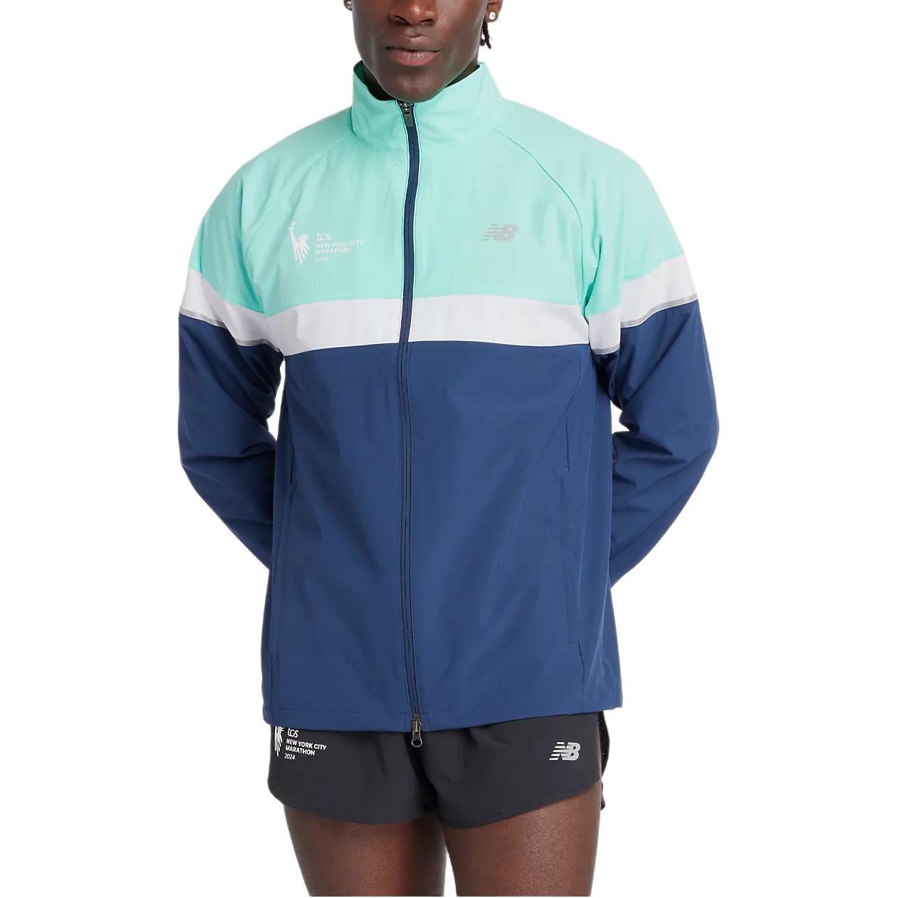 New Balance NYC Marathon Full-Zip Wind & Waterproof Jacket Men Emerald Green MJ43200M-CYJ