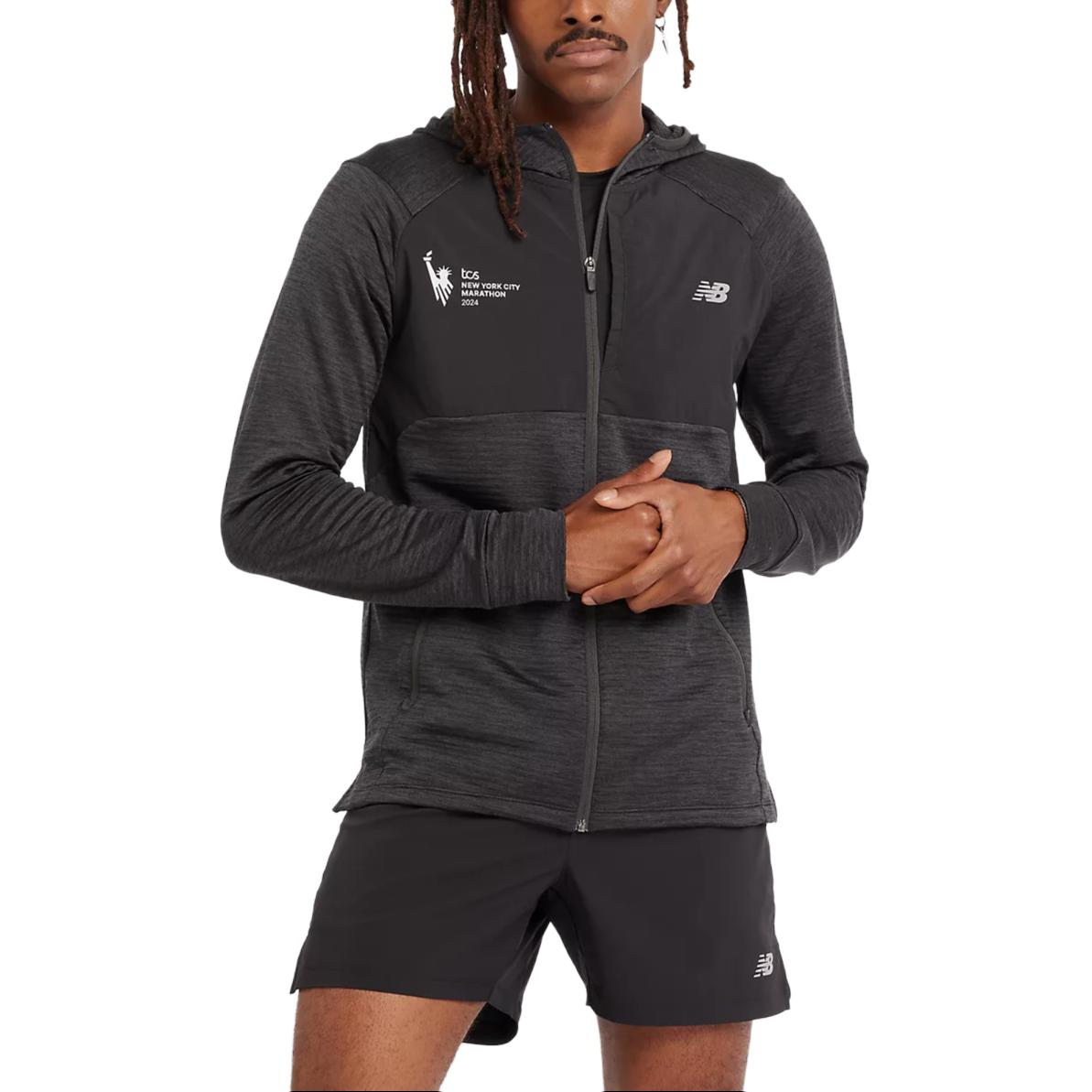 New Balance NYC Marathon Heat Grid Black Hoodie Jacket MJ43206M-BK