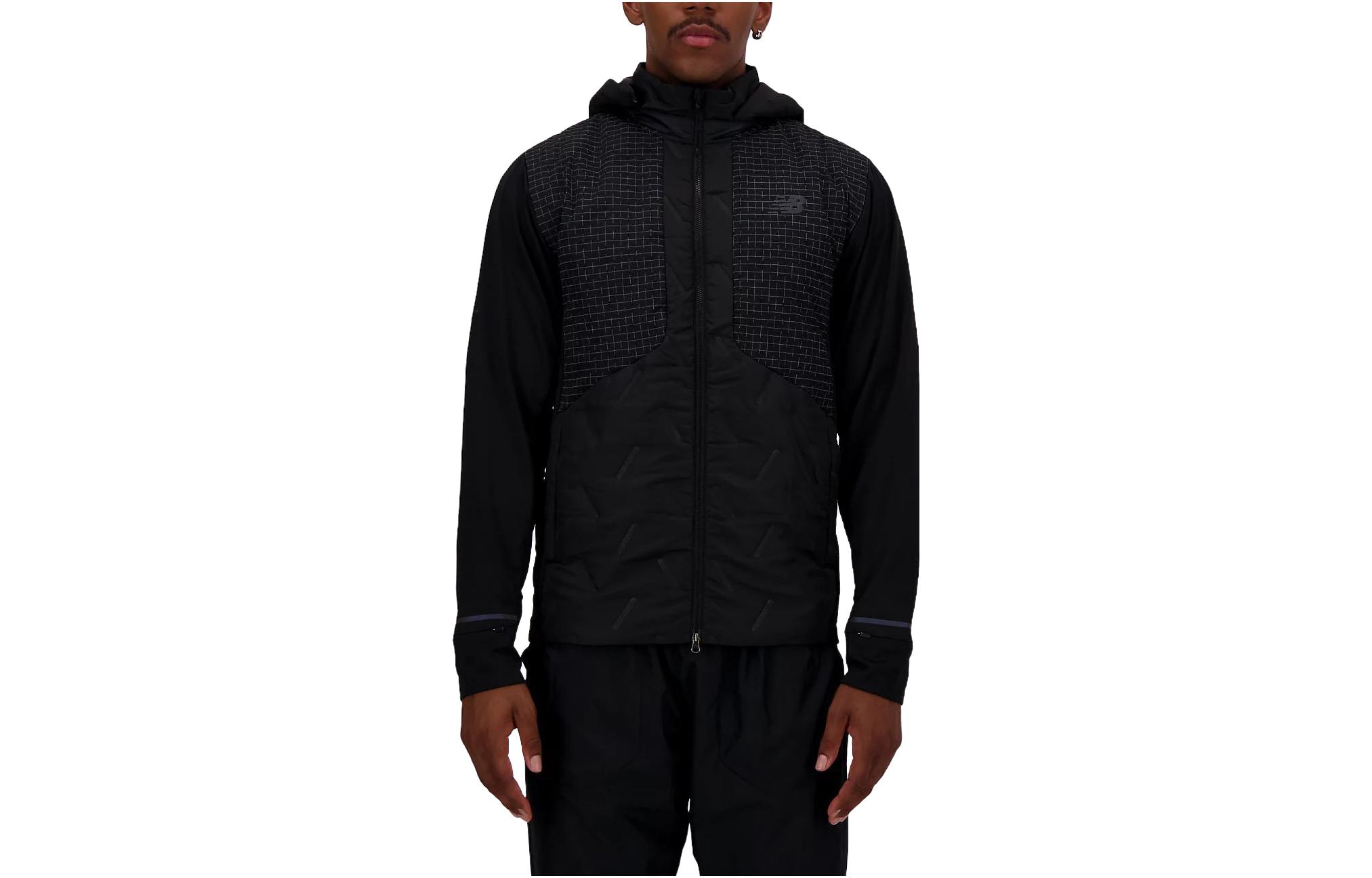 New Balance NYC Marathon Impact Run Luminous Heat Jacket Black Hoodie MJ33256M-BK