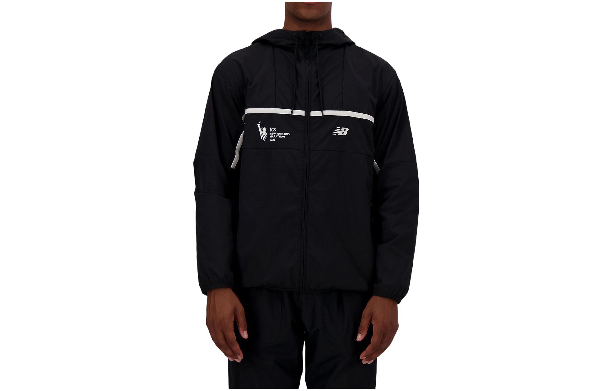 New Balance NYC Marathon Remastered Woven Jacket Black Full-Zip Hoodie MJ33500M-BK