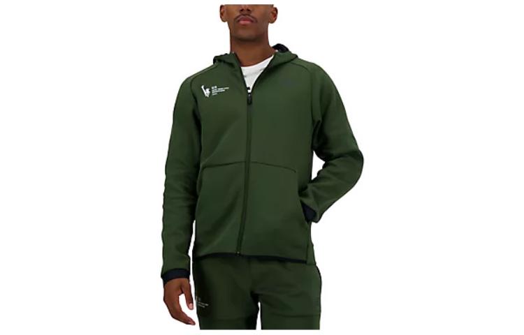 New Balance NYC Marathon RW Tech Fleece Full Zip Hoodie Jacket Green Men MJ33178M-KOU