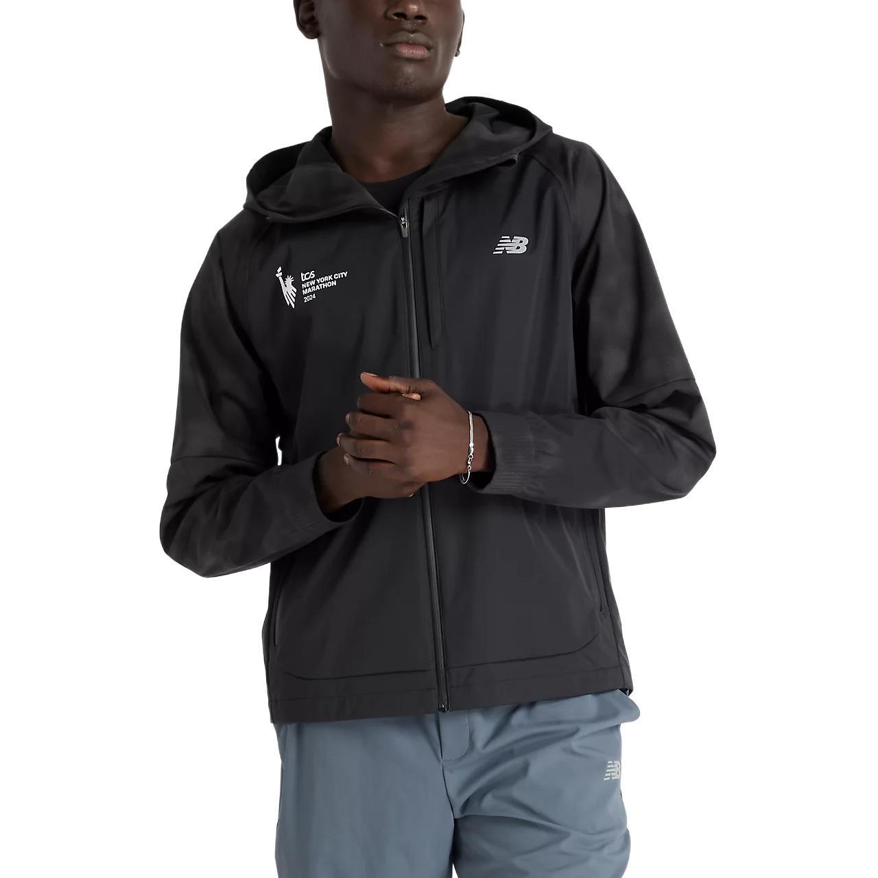 New Balance NYC Marathon TCS Premium Zip Hoodie Jacket - Asphalt MJ43514M-ACK