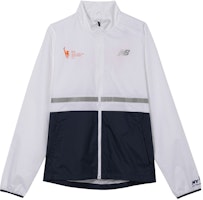 New Balance NYC Marathon White Logo Print Zip-Up Jacket Long Sleeve. MJ33200-MWT New Balance NYC Marathon White Logo Print Zip-Up Jacket Long Sleeve. MJ33200-MWT