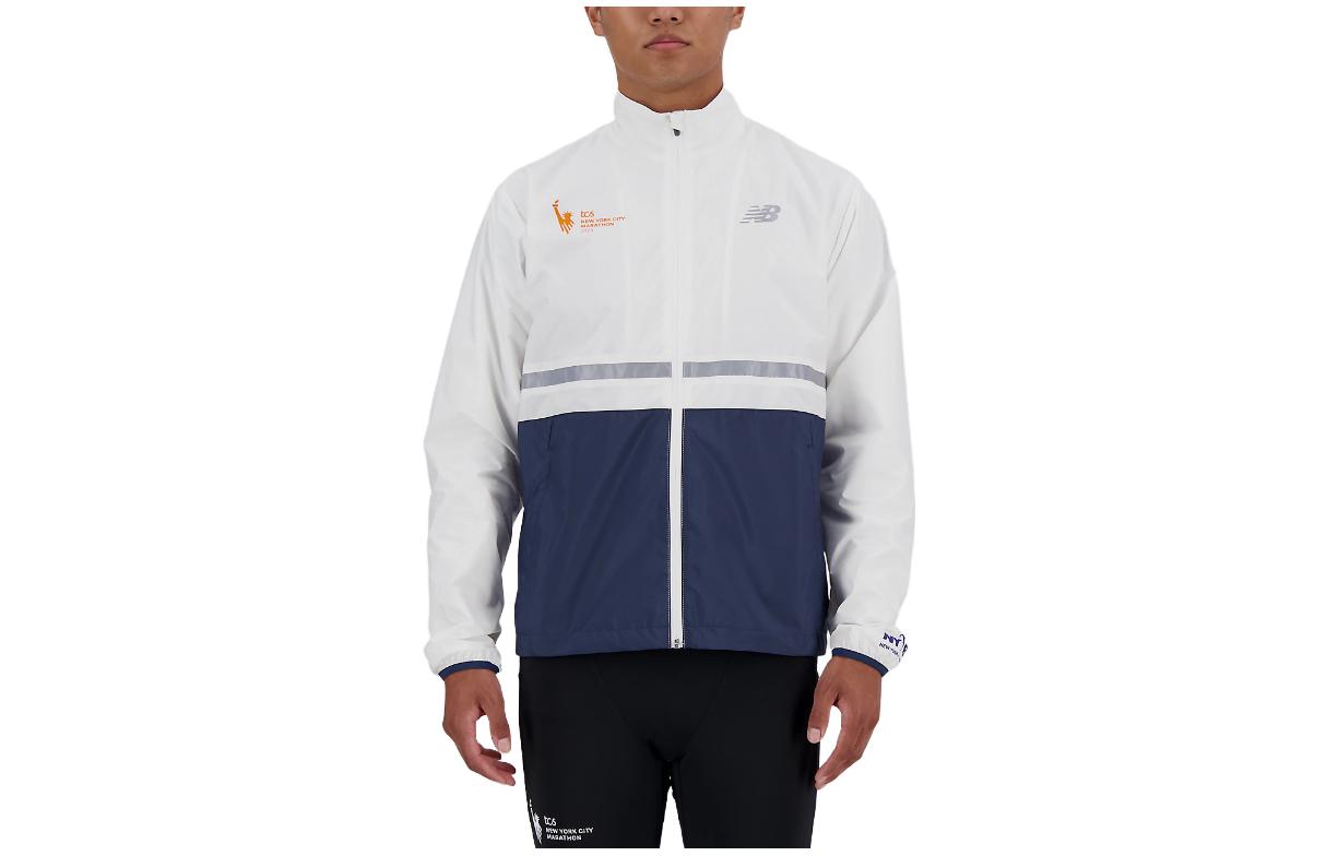 Order New Balance NYC Marathon White Logo Print Zip-Up Jacket  Long Sleeve. MJ33200-MWT