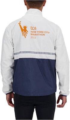 New Balance NYC Marathon White Logo Print Zip-Up Jacket Long Sleeve. MJ33200-MWT Lookbook New Balance NYC Marathon White Logo Print Zip-Up Jacket Long Sleeve. MJ33200-MWT