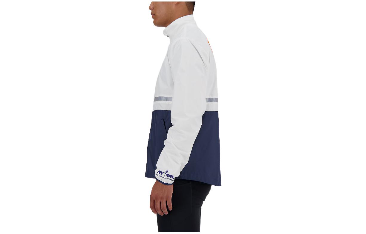 Shop New Balance NYC Marathon White Logo Print Zip-Up Jacket  Long Sleeve. MJ33200-MWT