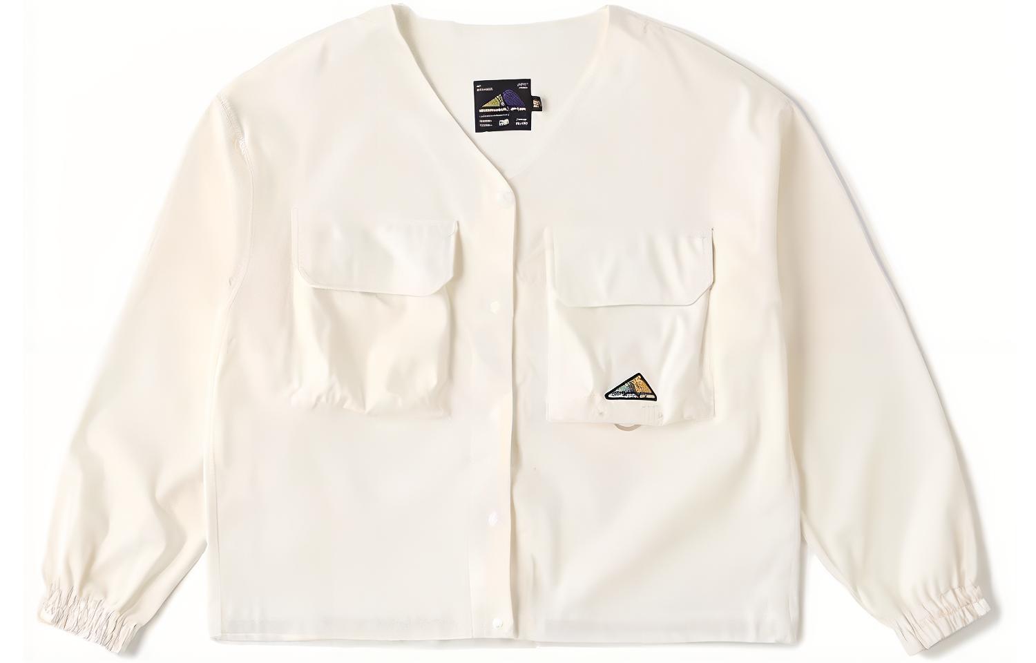 New Balance Off-White V-Neck Single-Breasted Long Sleeve Jacket AWJ35018-SST