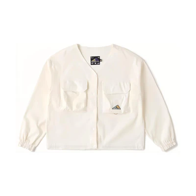 New Balance Off-White V-Neck Single-Breasted Long Sleeve Jacket AWJ35018-SST