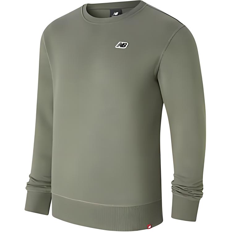 New Balance Olive Green Logo Crewneck Sweatshirt - Casual & Comfortable MT23601-DON